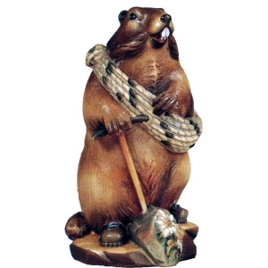 Murmeltier mit Keil und Seil